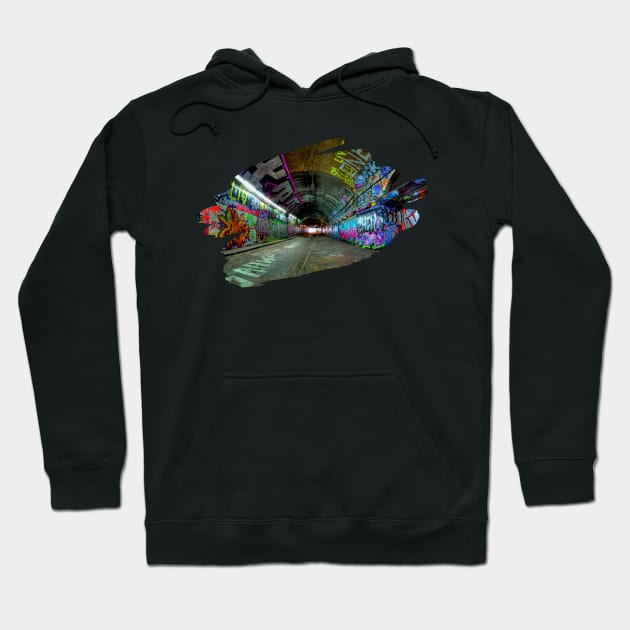 Graffiti Tunnel Splash Art Print 1 Hoodie by Auto-Prints